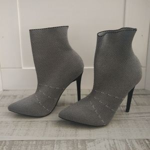 Sweater heel bootie